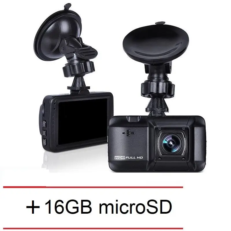 Car Recorder Night Vision Car Camera + 16GB MicroSD (D101 3.0 Inch WDR Full HD 1080P)