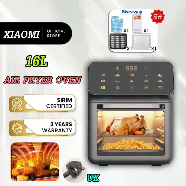 16L Air Fryer Oven Digital Touch Multifunctional Household Large Capacity Bake Grill Smart Air Fryer Touch Scree