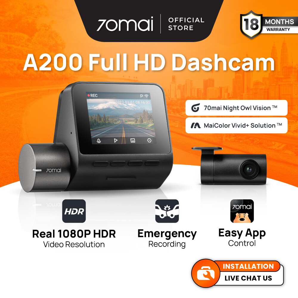 70mai Dashcam A200 Dual Channel 1080P (2025.Ver) 