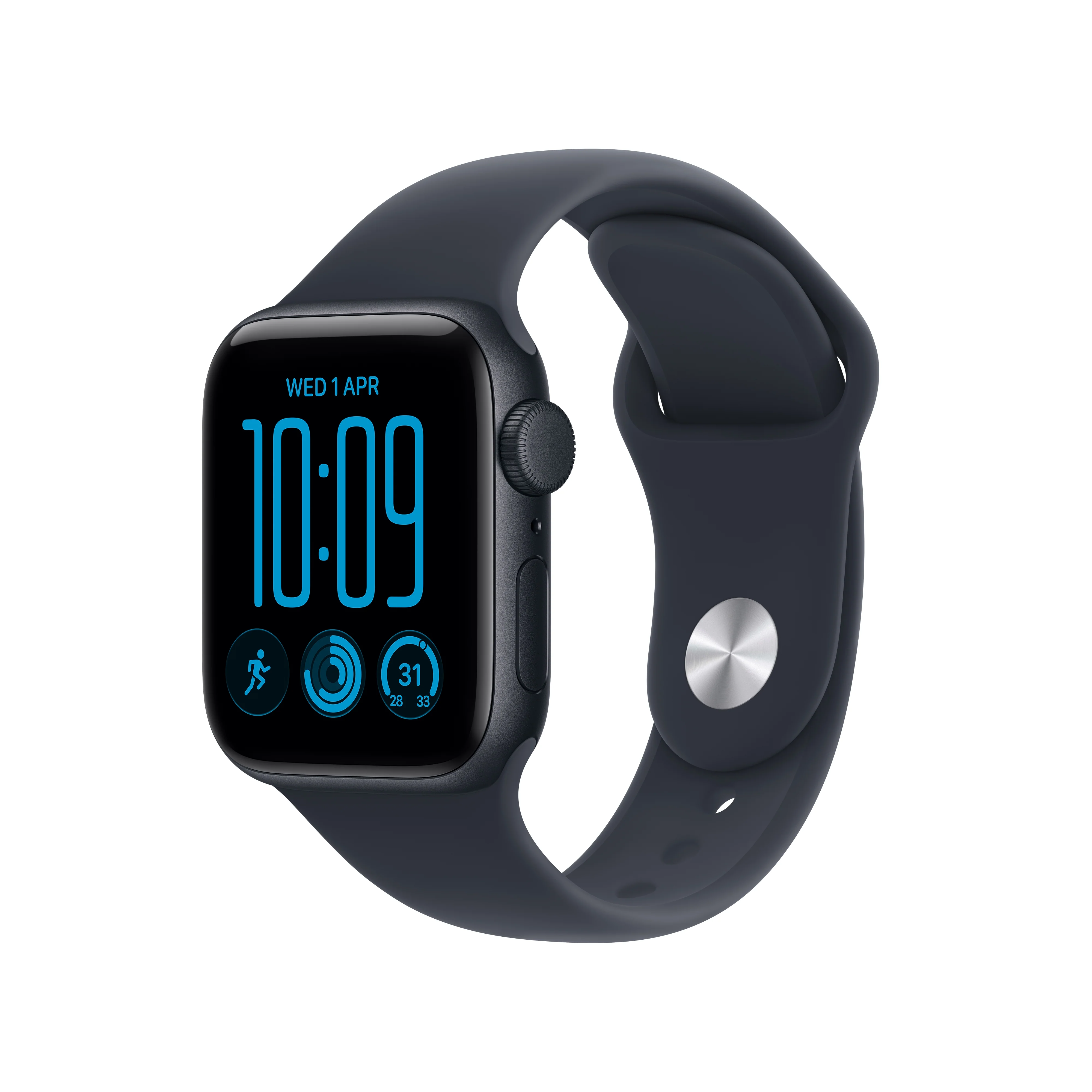 Apple Watch SE 3 GPS 40mm Midnight Aluminium Case with Navy Blue Sport Band