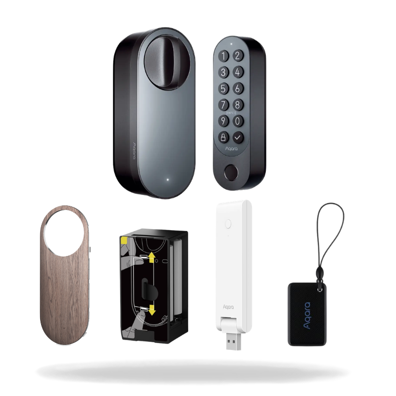 Aqara Smart Door Lock U200 Kit Bundle Set (Black) with M100 Hub