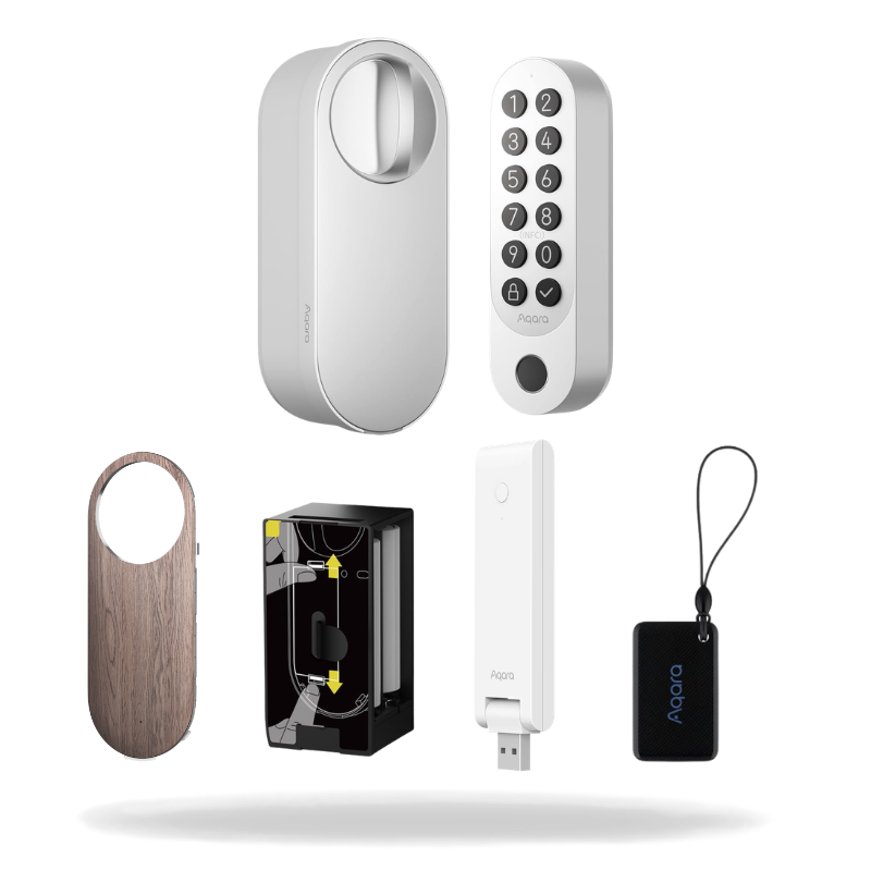 Aqara Smart Door Lock U200 Kit Bundle Set (Silver) with M100 Hub