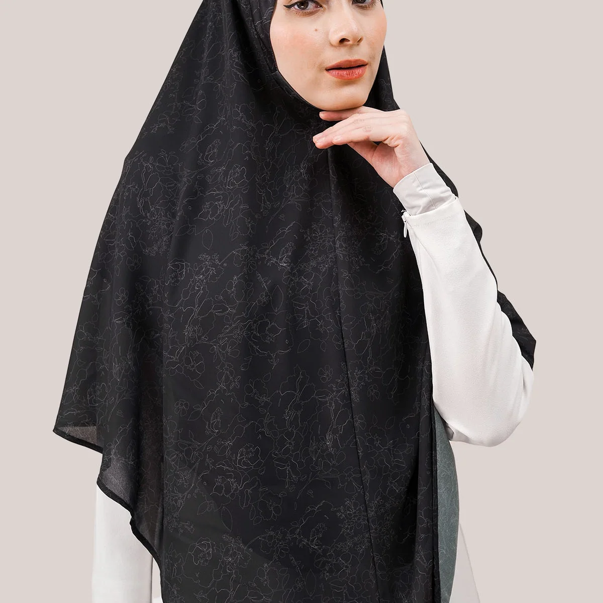 Ayna Instant Maxi Chiffon Hijab with Chin Cover