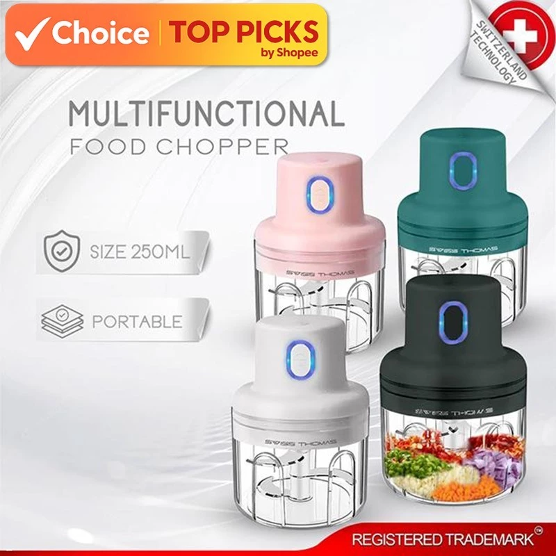 Swiss Thomas Portable Cordless USB Rechargeable Mini Chopper Blender 250ml