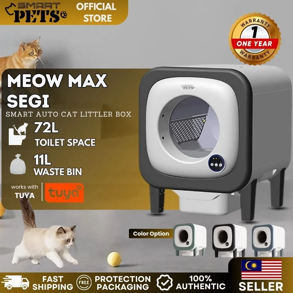Smartpets Meow Max Segi 72L Large Capacity Smart AI Automatic Cat Litter Box