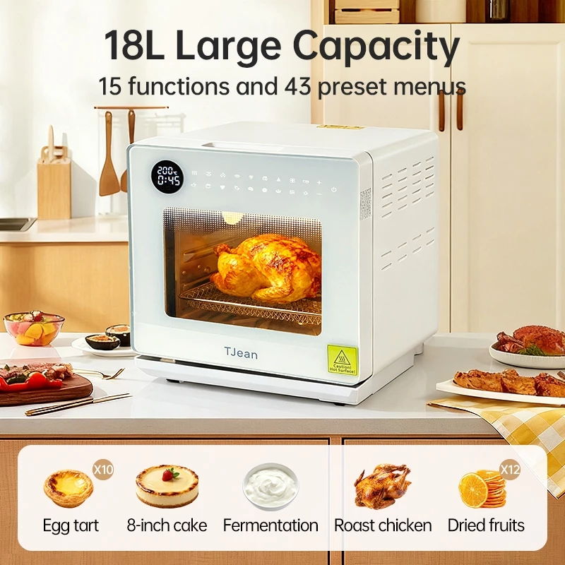 TJean Steam Oven Multifunctional Household Steam Air-fryer Oven Steamer LumiBake S1（18L）