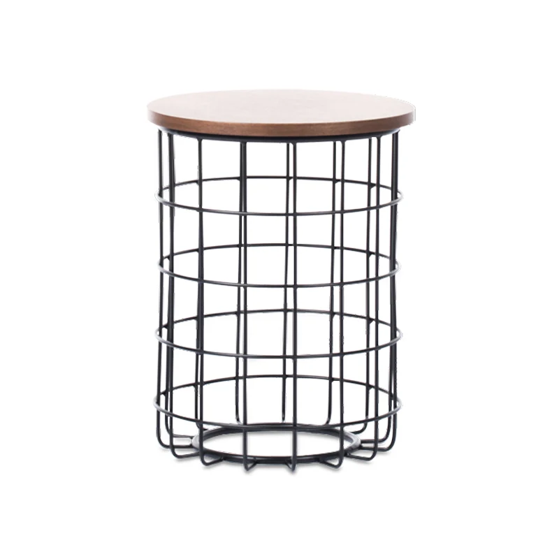 GABRIELA Side Table – Wood Top with Metal Legs