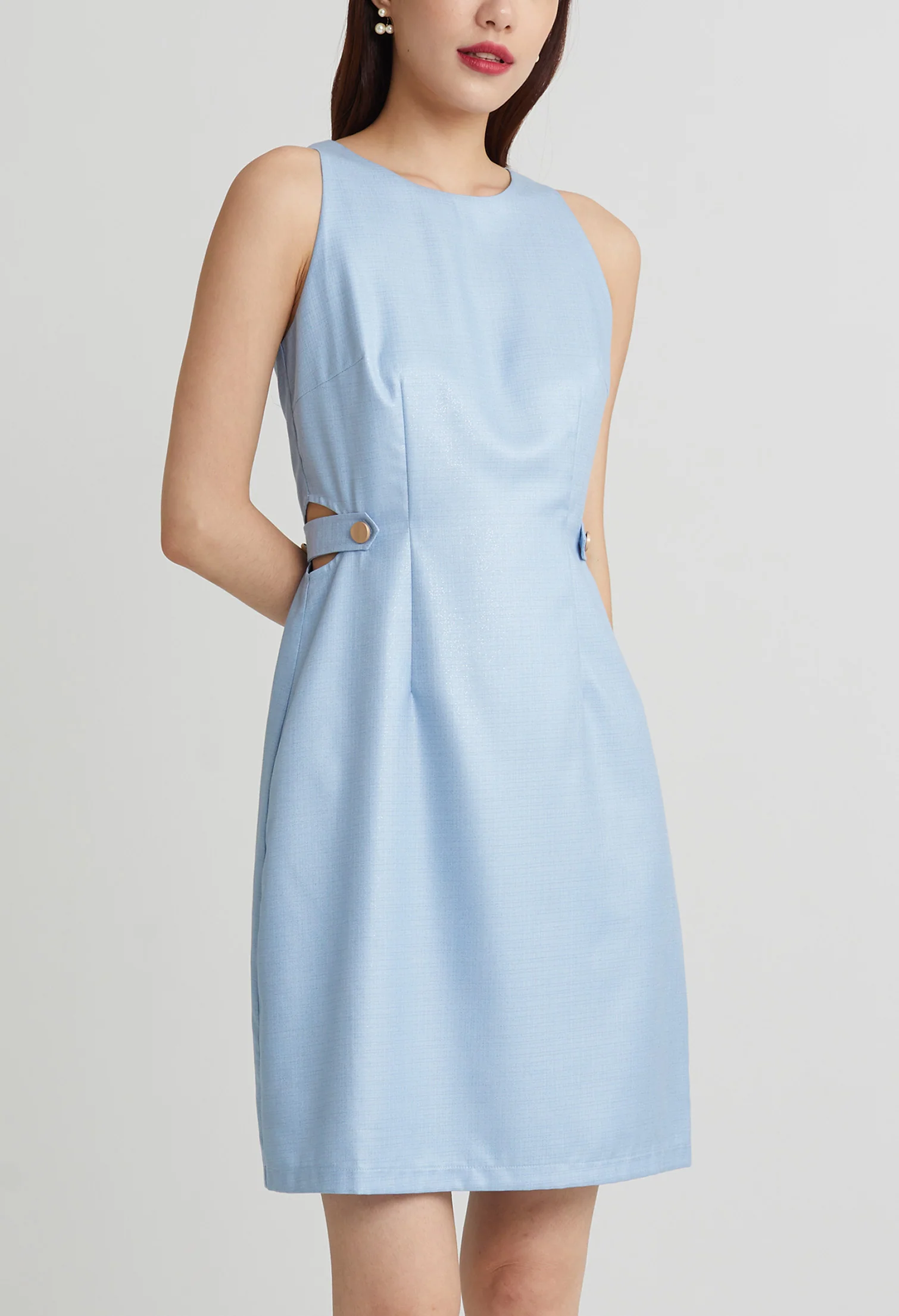 Hinted Stardust Waist Cutout Dress