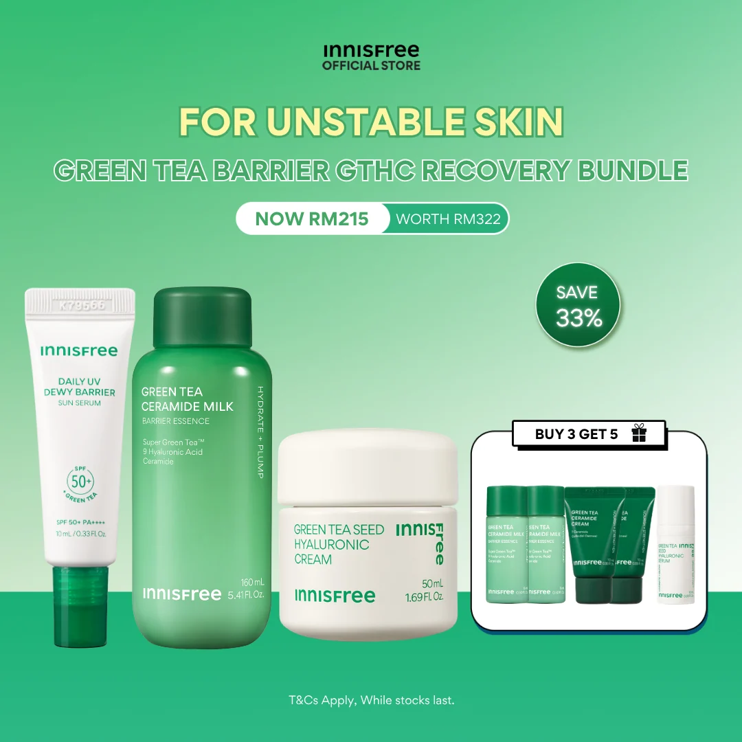 Innisfree Green Tea Barrier GTHC Recovery Bundle [Oct Special]