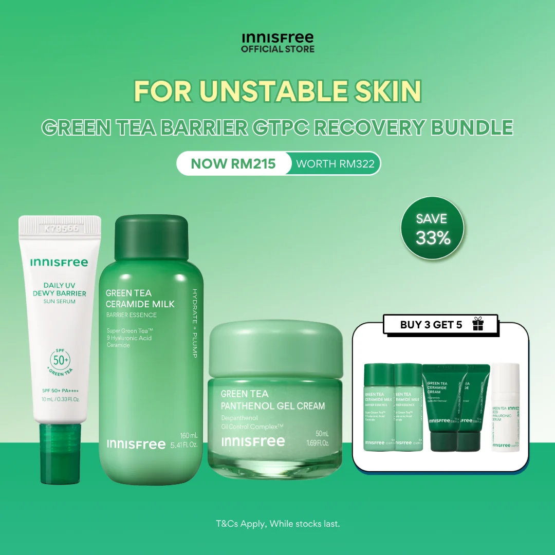 Innisfree Green Tea Barrier GTPC Recovery Bundle