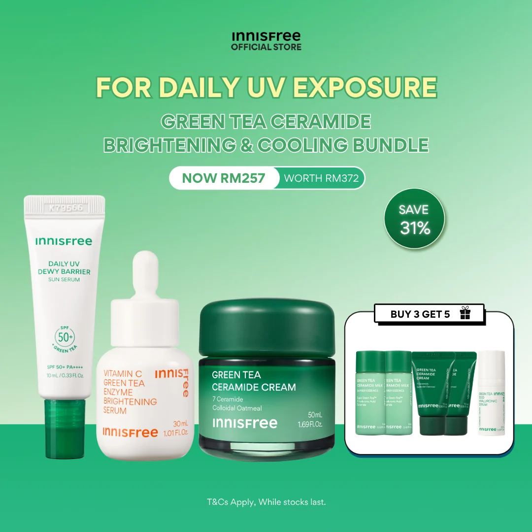 Innisfree Green Tea Ceramide Brightening & Cooling Bundle