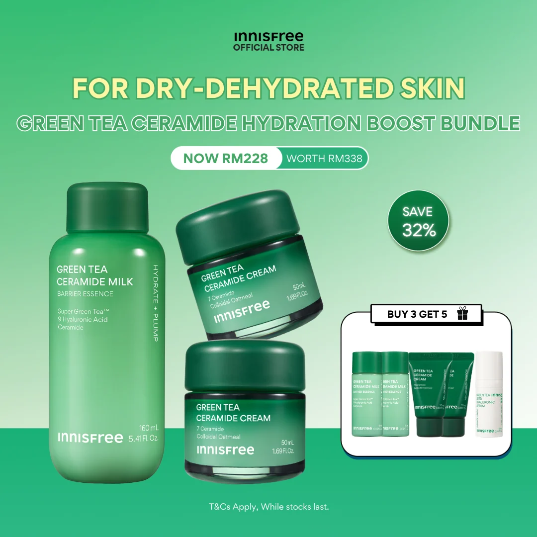 Innisfree Green Tea Ceramide Hydration Boost Bundle (Oct Special)