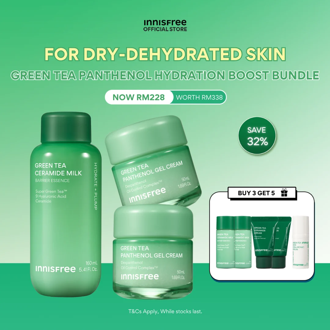 Innisfree Green Tea Panthenol Hydration Boost Bundle
