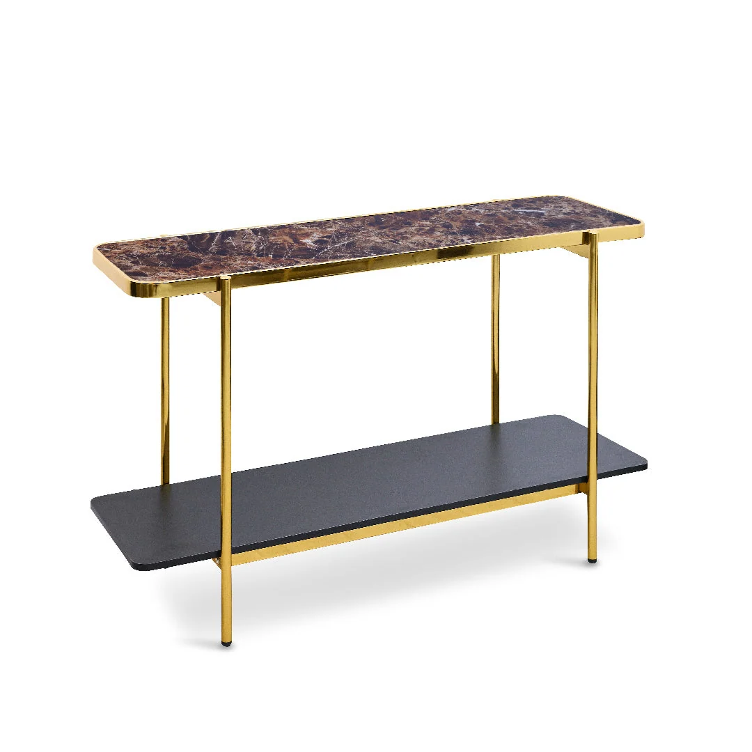 LICIA Console Table with Tempered Glass Top