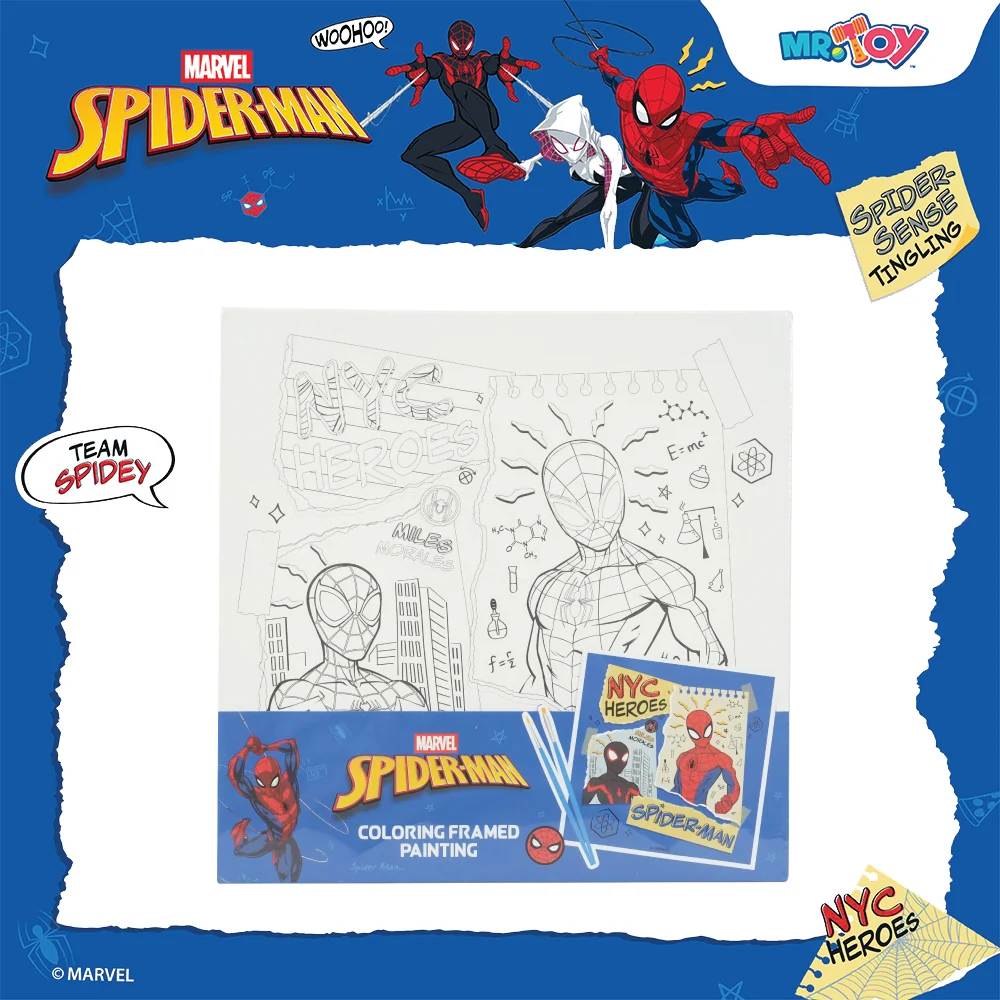 MARVEL Spider-Man Framed Painting Canvas DIY Paint-by-Numbers Kit (25cm x 25cm)