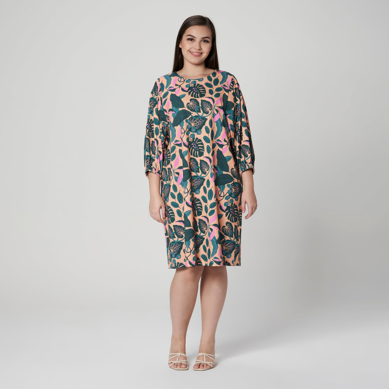 MS.READ SANTANSTUDIO Printed Lantern Sleeve Dress MG53191-DB