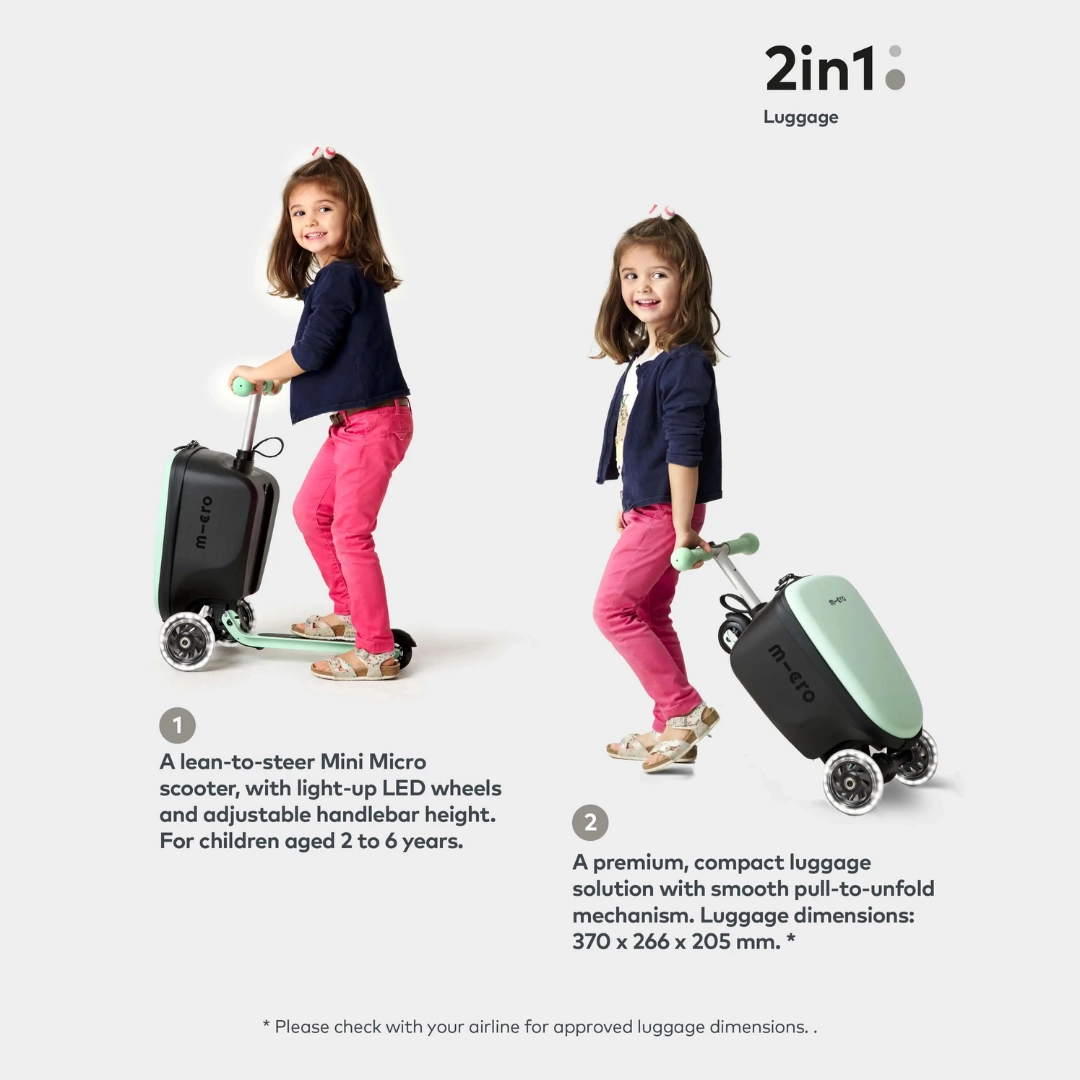 Micro 0031 Mint Scooter Luggage Junior for Kids (Ages 2 to 6 Years)