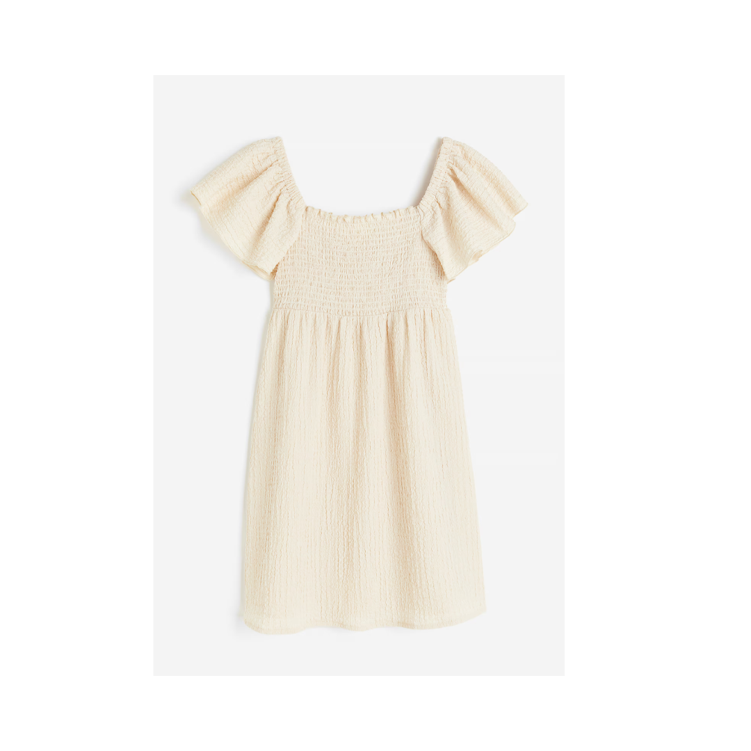 Smocked-bodice dress