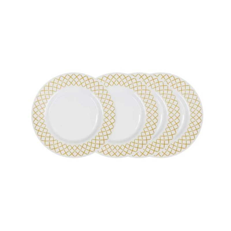 PICKUP ONLY: GOLDEN MAZE 24CM DINNER PLATE (4PCS)