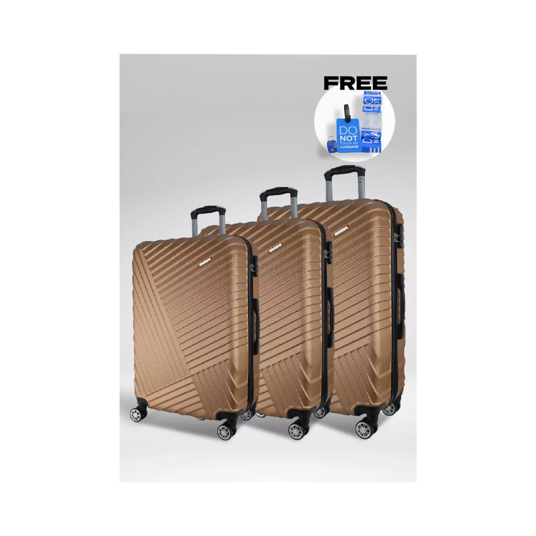 Urbanlite Novus 3-in-1 20/24/28 ABS Hard Case 8 Wheels Spinner Luggage ULH24905 Bronze/Brown/Gold