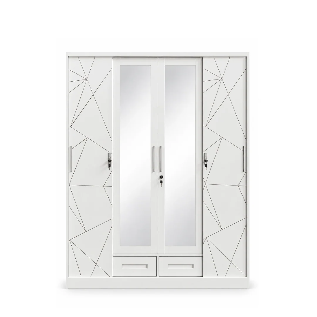 ORIN Steel Wardrobe with Hanging Rod, Drawers & Lockable Compartment