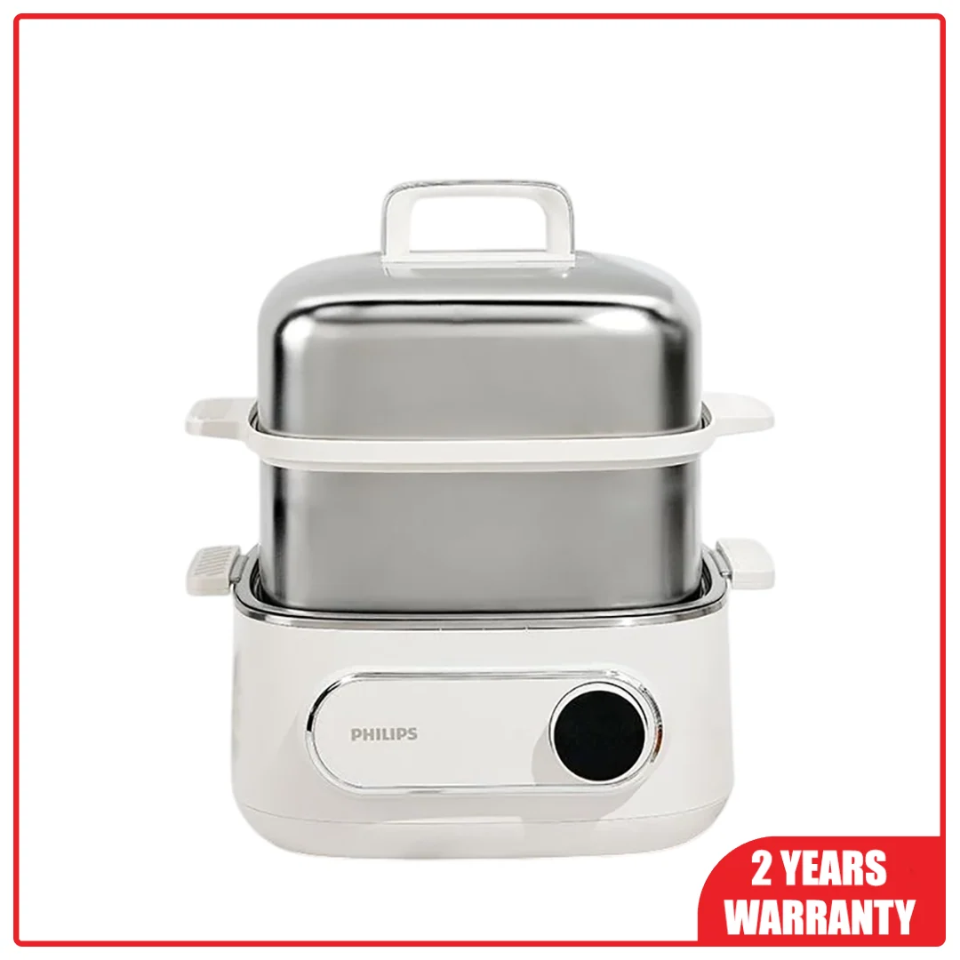 Philips HD3300 Series 3000 2-In-1 Electric 2.6L Hot Pot + 2 x 3.0L Food Steamer