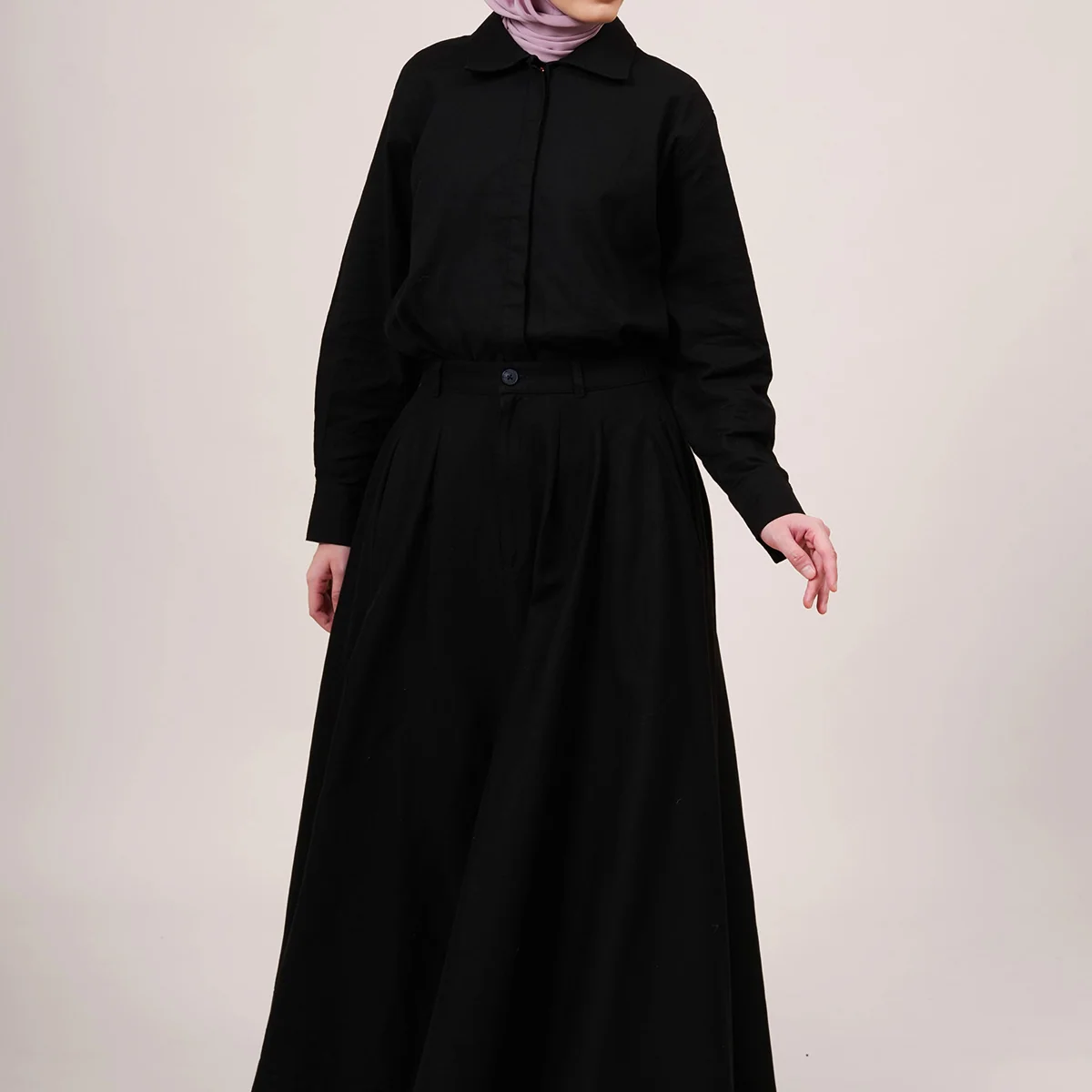 Rehaan 100% Cotton Maxi Skirt with Front Buttons and Side Pockets