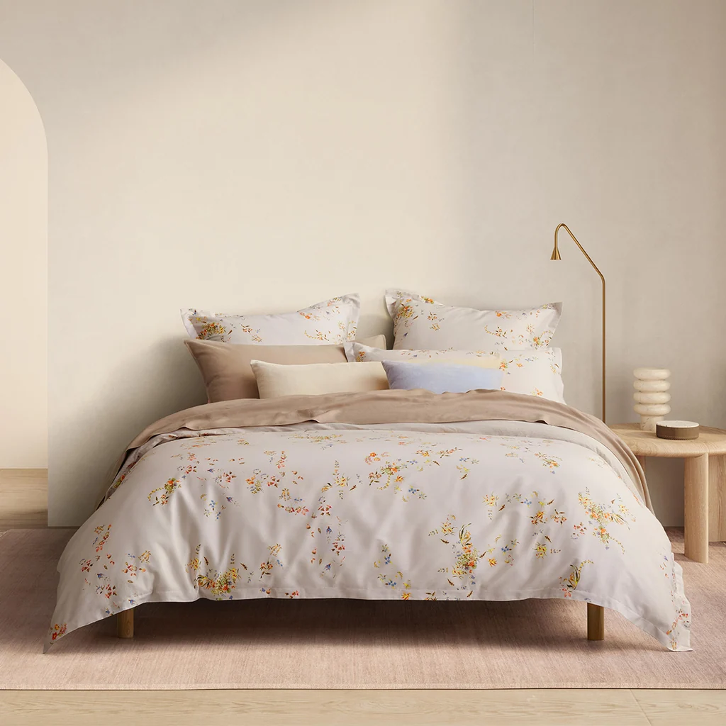 Sheridan Allude Driftwood Quilt Cover Set with Fitted Sheet