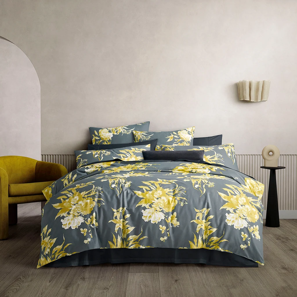Sheridan Conley Quilt Cover Set with Fitted Sheet — 100% Cotton Printed Sateen