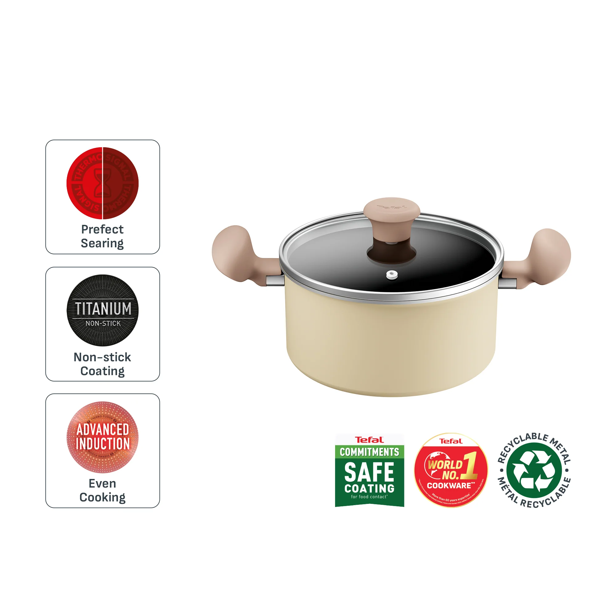 Tefal Cookware Daisy Stewpot 20cm Non-Stick Pot