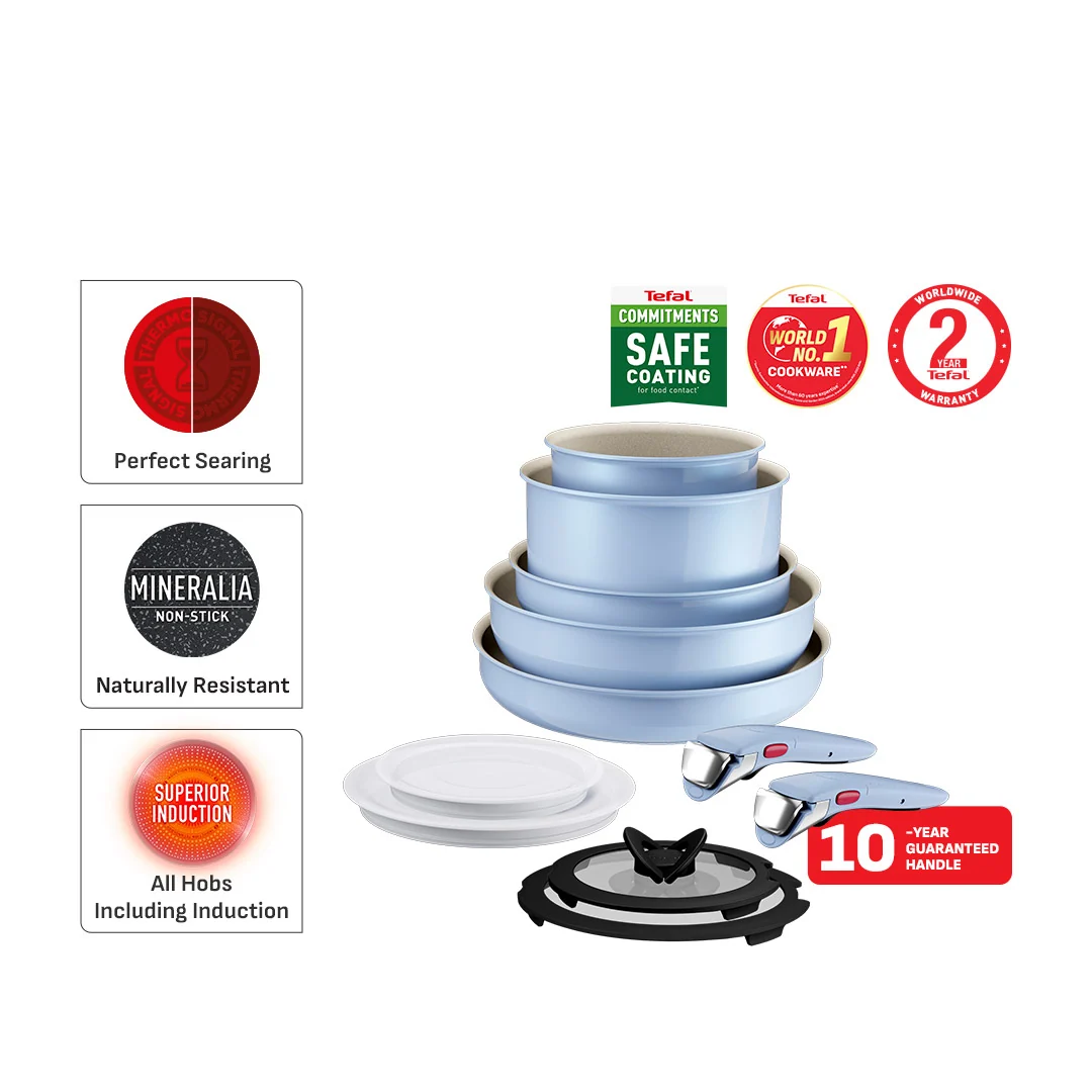 Tefal Ingenio Serenity 11pcs Cookware Set (Pink)