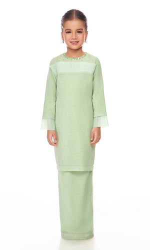 Wanzar Odessa Kurung Kids in Mint Green