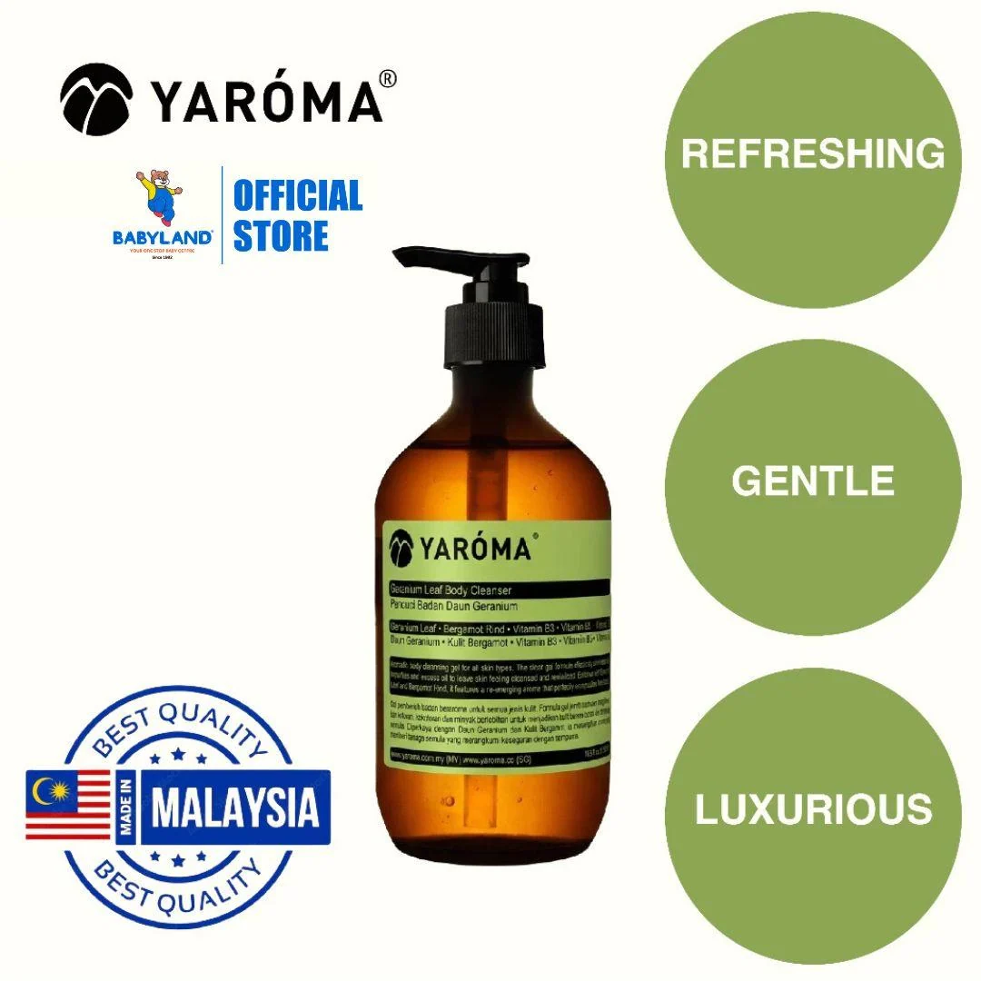 Yaroma Geranium Body Cleanser 500 mL with Natural Essential Oils