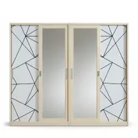 ORIA Wardrobe – Light Beige Steel Wardrobe with Lockable Compartment (W2220 x D500 x H2000mm)