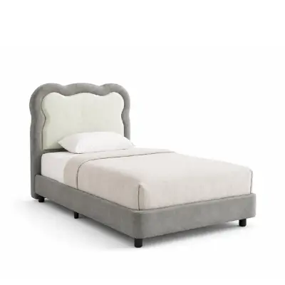 CUBBY Upholstered Bear-Ear Headboard Bed with Divan Base