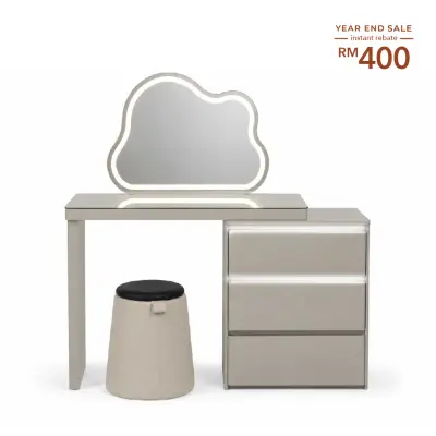 EFLORA Sensor LED Extendable Dresser with Stool