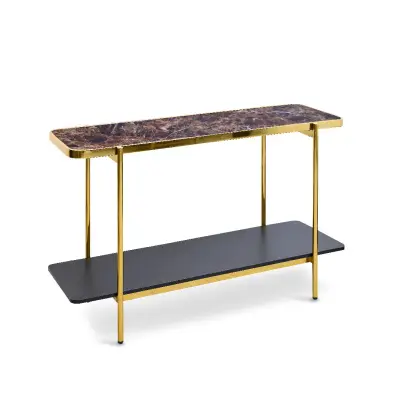 LICIA Console Table with Tempered Glass Top