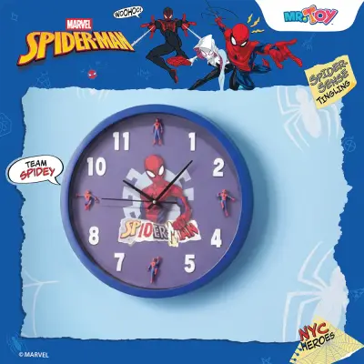 MARVEL Spider-Man 3D Wall Clock Blue (30cm x 30cm x 4.2cm)