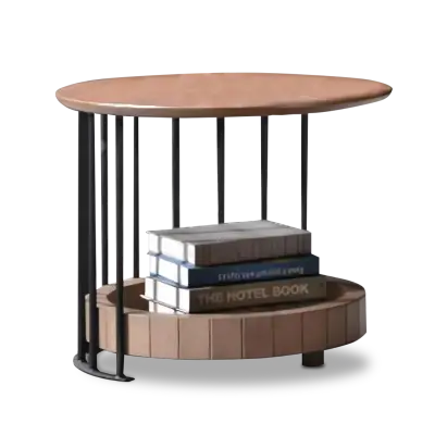 ORVILLE End Table – KSK Veneer with Metal Legs (550 x 550 x 450mm)