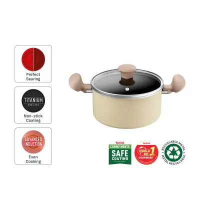 Tefal Cookware Daisy Stewpot 20cm Non-Stick Pot