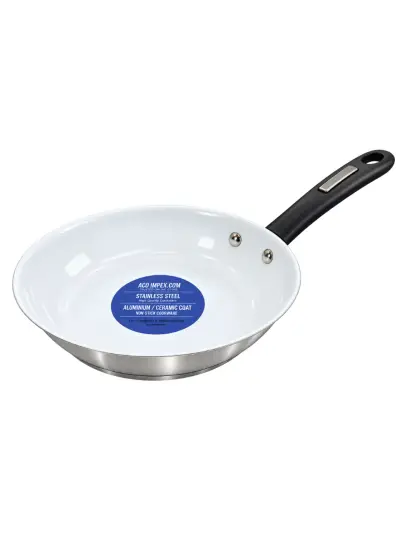 Tramontina White Ceramic Frying Pan 20cm (Tri-Ply, Induction Ready)