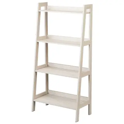 Wood Ladder Shelf 4-Tier 62125 Whitewash