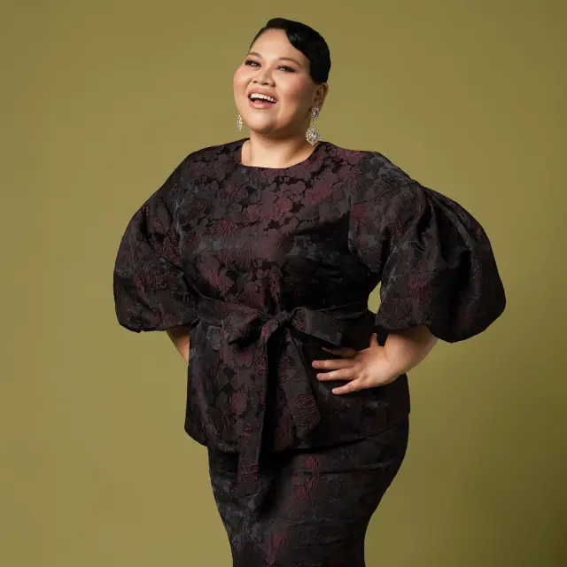 MS. READ x Sherry Al-Hadad Brocade Voluminous Sleeve Set (Plus Size)