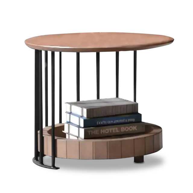ORVILLE End Table – KSK Veneer with Metal Legs (550 x 550 x 450mm)
