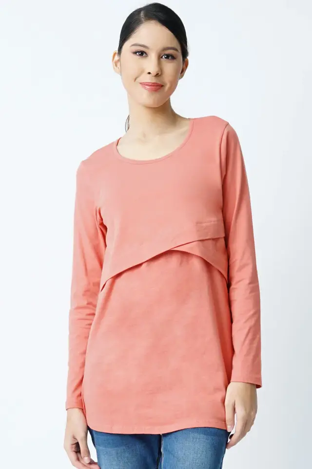 Overlay Long Sleeve Nursing Top