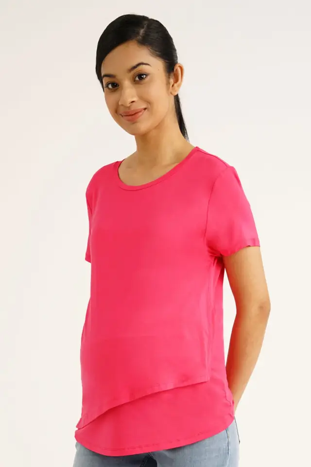 Short-Sleeve Nursing Layered Top