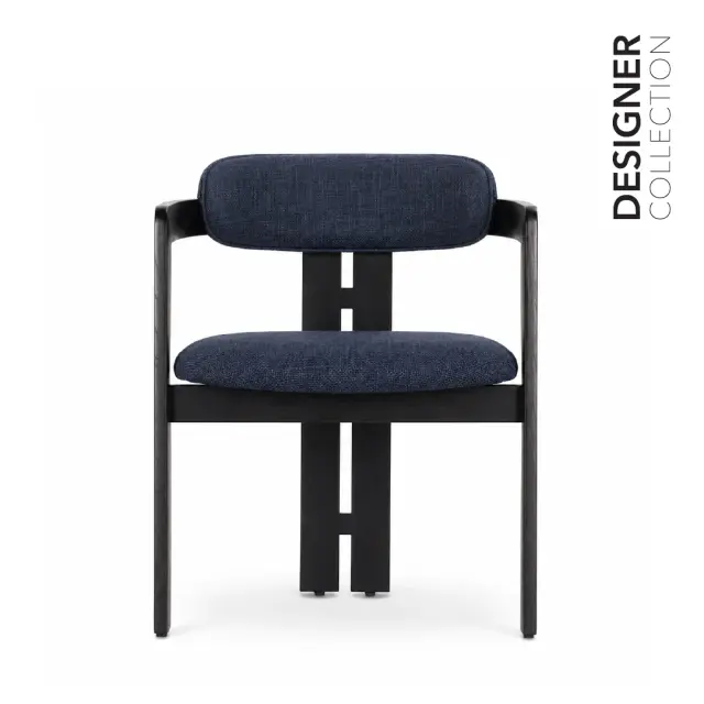 Xander Fabric Dining Chair with Black-Stained Ash Veneer Frame
